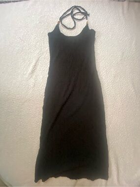 Old Navy Black Halter Tie Maxi Dress. NWOT